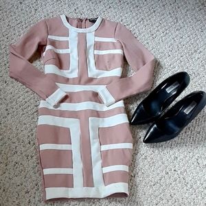 4/$25 Fashion Nova pink bodycon dress size xs